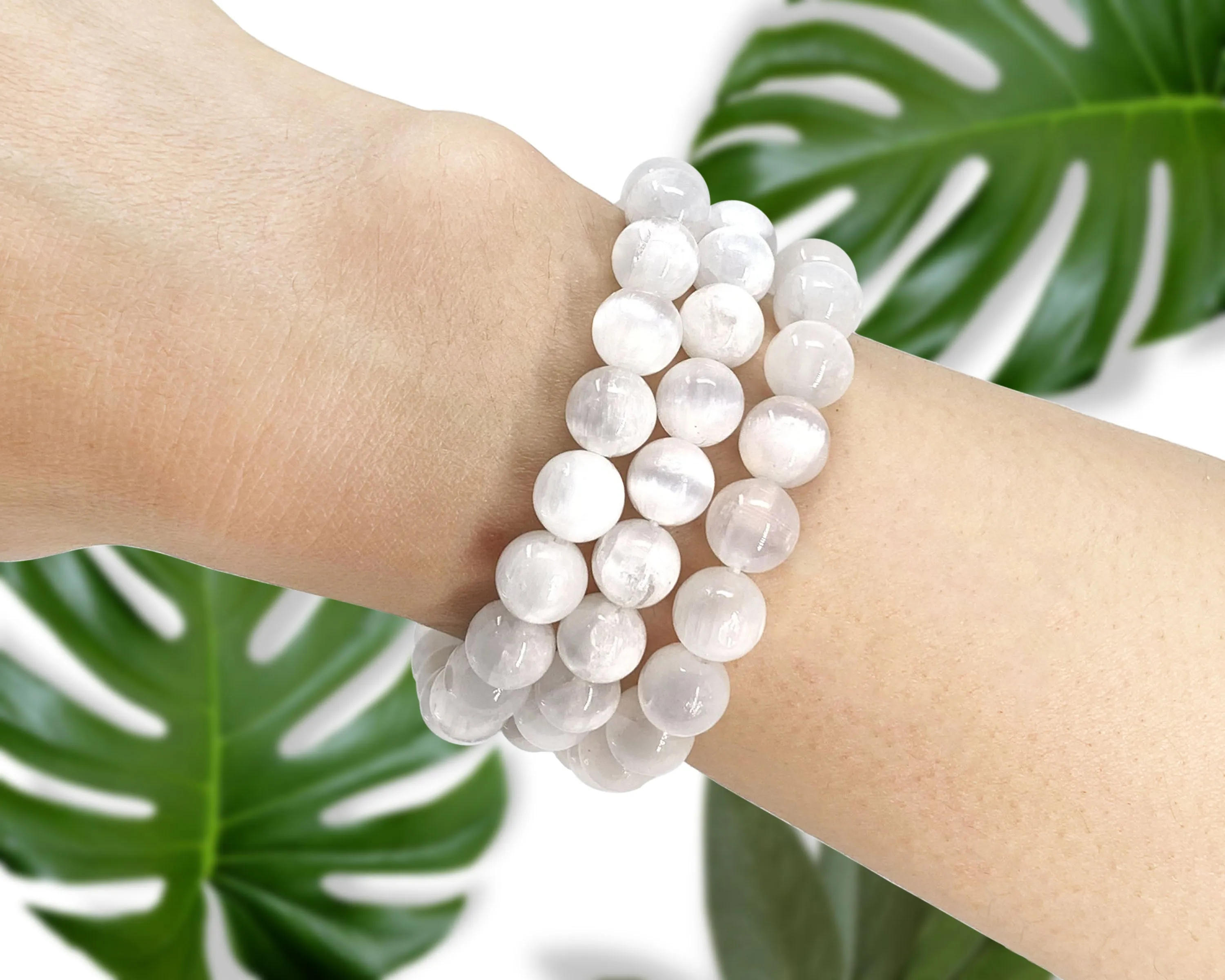 Selenite Beaded Crystal Bracelet