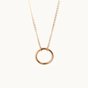 Silver Circle Necklace, Sterling Silver Ring Necklace, Geometric Necklace, Simple Dainty Necklace, Delicate Necklace