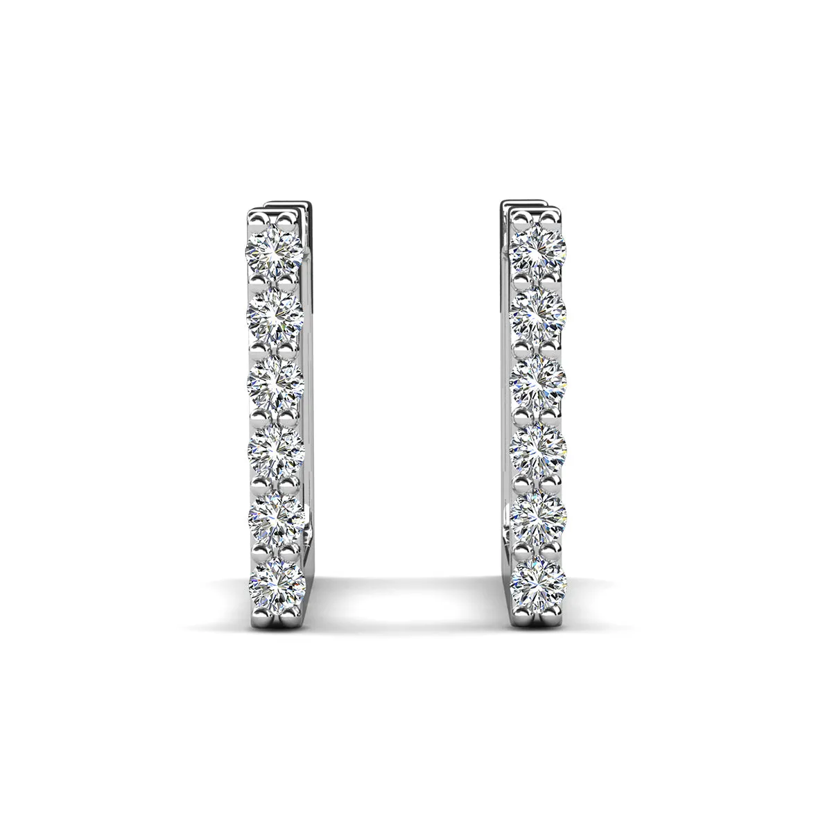 Sydney 18k White Gold Plated Crystal Hoop Earrings